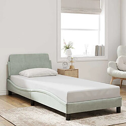 vidaXL Cadre de lit Dover gris clair 90x200 cm velours