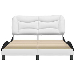 Acheter vidaXL Cadre de lit sans matelas Hvar blanc et noir 140x190 cm similicuir