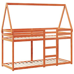Avis vidaXL Lit superposé sans matelas cire marron 90x190 cm pin massif