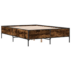 Avis vidaXL Cadre de lit sans matelas chêne fumé 120x200 cm