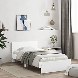 Avis vidaXL Cadre de lit sans matelas avec lumières LED blanc 100x200 cm