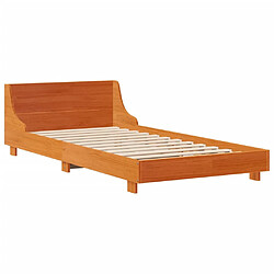 Avis vidaXL Cadre de lit sans matelas cire marron 100x200cm bois pin massif