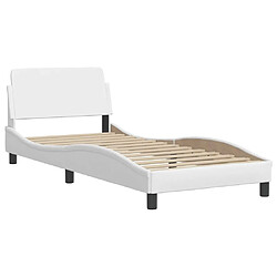Avis vidaXL Cadre de lit Dover blanc 90x200 cm similicuir