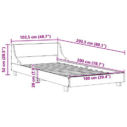 vidaXL Cadre de lit sans matelas cire marron 100x200cm bois pin massif pas cher