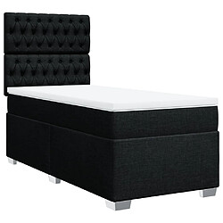 Avis vidaXL Sommier à lattes de lit avec matelas Noir 100x200 cm Tissu