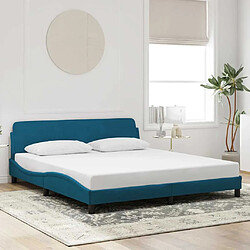 vidaXL Cadre de lit avec tête de lit Dover bleu 180x200cm velours
