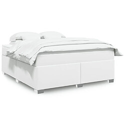 vidaXL Sommier à lattes de lit avec matelas Blanc 180x200cm Similicuir
