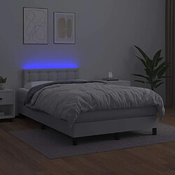 Acheter vidaXL Sommier à lattes de lit matelas LED blanc 120x190 cm similicuir