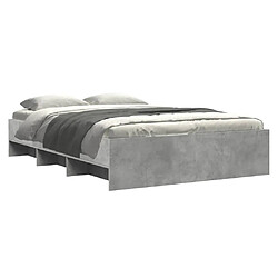 Avis vidaXL Cadre de lit sans matelas gris béton 140x200 cm bois ingénierie