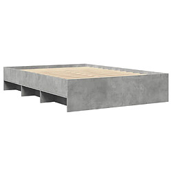 Acheter vidaXL Cadre de lit sans matelas gris béton 140x200 cm bois ingénierie