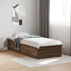 vidaXL Cadre de lit sans matelas chêne marron 75x190cm bois ingénierie