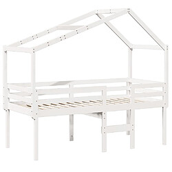 Avis vidaXL Lit haut sans matelas blanc 90x190 cm bois de pin massif