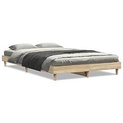 Avis vidaXL Cadre de lit sans matelas chêne sonoma 120x200 cm