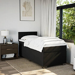 Avis vidaXL Sommier à lattes de lit avec matelas Noir 100x200 cm Tissu