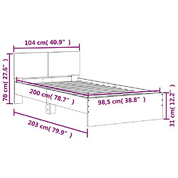 vidaXL Cadre de lit sans matelas avec lumières LED blanc 100x200 cm pas cher