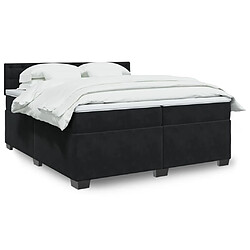 vidaXL Sommier à lattes de lit et matelas Noir 200x200 cm Velours