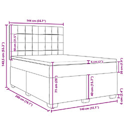 vidaXL Sommier à lattes de lit et matelas bleu 140x200 cm velours pas cher