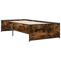 Avis vidaXL Cadre de lit sans matelas chêne fumé 75x190 cm