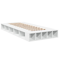 Avis vidaXL Cadre de lit sans matelas blanc 90x190 cm