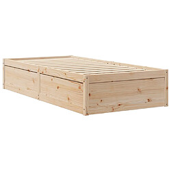 Avis vidaXL Cadre de lit sans matelas 75x190 cm bois de pin massif