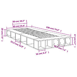 vidaXL Cadre de lit sans matelas blanc 90x190 cm pas cher