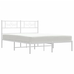 Acheter vidaXL Cadre de lit métal sans matelas et tête de lit blanc 120x190 cm