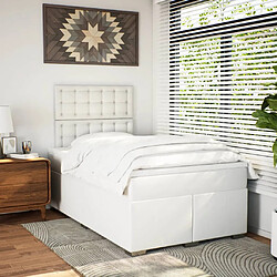 Acheter vidaXL Sommier à lattes de lit avec matelas Blanc 120x200cm Similicuir
