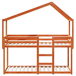 Acheter vidaXL Lit superposé sans matelas cire marron 90x190 cm pin massif