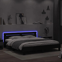 Acheter vidaXL Cadre de lit avec LED sans matelas noir 180x200 cm