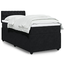 vidaXL Sommier à lattes de lit avec matelas Noir 100x200 cm Velours