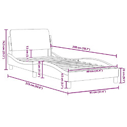 vidaXL Cadre de lit Dover blanc 90x200 cm similicuir pas cher