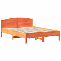 Avis vidaXL Cadre de lit sans matelas cire marron 160x200cm bois pin massif