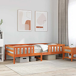 vidaXL Cadre de lit sans matelas cire marron 90x190 cm bois pin massif