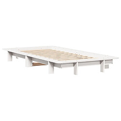 Avis vidaXL Cadre de lit sans matelas blanc 75x190 cm bois de pin massif