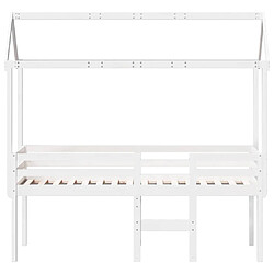 Acheter vidaXL Lit haut sans matelas blanc 75x190 cm bois de pin massif