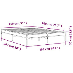 vidaXL Cadre de lit sans matelas chêne sonoma 150x200 cm pas cher