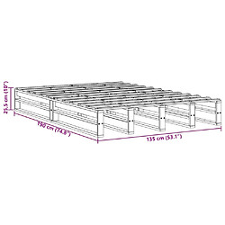 vidaXL Cadre de lit sans matelas 135x190 cm bois de pin massif pas cher