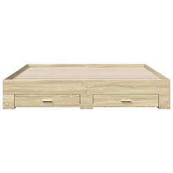 Acheter vidaXL Cadre de lit avec tiroirs sans matelas chêne sonoma 200x200 cm