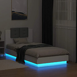 Acheter vidaXL Cadre de lit avec LED sans matelas blanc 75x190 cm
