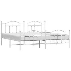 Acheter vidaXL Cadre de lit métal sans matelas et pied de lit blanc 200x200 cm