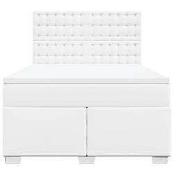 Acheter vidaXL Sommier à lattes de lit avec matelas Blanc 140x200cm Similicuir