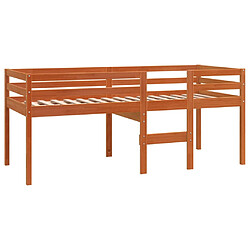 Avis vidaXL Lit haut sans matelas cire marron 90x190 cm bois massif
