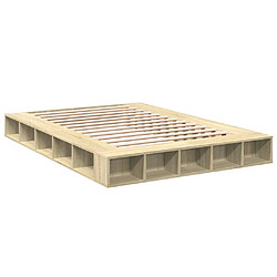 Avis vidaXL Cadre de lit sans matelas chêne sonoma 160x200 cm