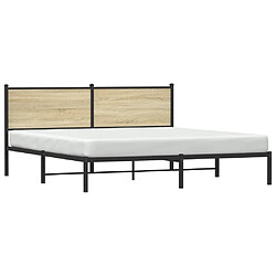 Acheter vidaXL Cadre de lit en métal sans matelas chêne sonoma 183x213 cm