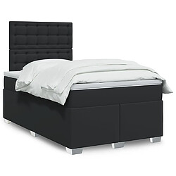 vidaXL Sommier à lattes de lit avec matelas noir 120x190 cm similicuir