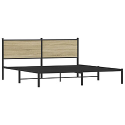 Avis vidaXL Cadre de lit en métal sans matelas chêne sonoma 183x213 cm