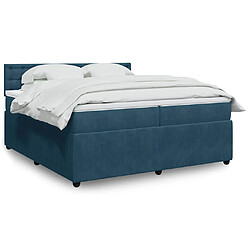vidaXL Sommier à lattes de lit et matelas Bleu 200x200 cm velours