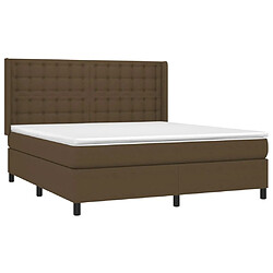 Acheter vidaXL Sommier à lattes de lit matelas et LED Marron foncé 160x200 cm