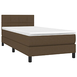 Avis vidaXL Sommier à lattes de lit matelas et LED Marron foncé 100x200cm