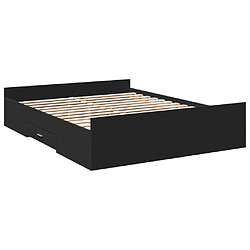 Avis vidaXL Cadre de lit avec tiroirs sans matelas noir 160x200 cm
